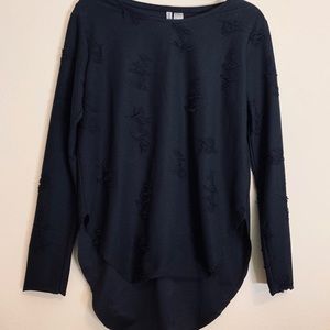 H&M Black Distressed Long Sleeve